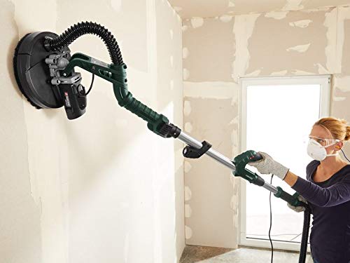 Parkside Smerigliatrice da parete e soffitto PWDS 920 A1, 710 W, 225 mm, 800-1800 giri/min, con 6 dischi abrasivi, tubo da 4 m, albero telescopico in alluminio, 145-170 cm