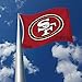 Rico Industries NFL San Francisco 49ers 3-Foot by 5-Foot Single Sided Banner Flag with Grommets