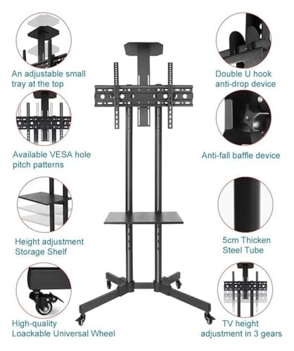 Soporte móvil para TV con ruedas y almacenamiento miniatura 2