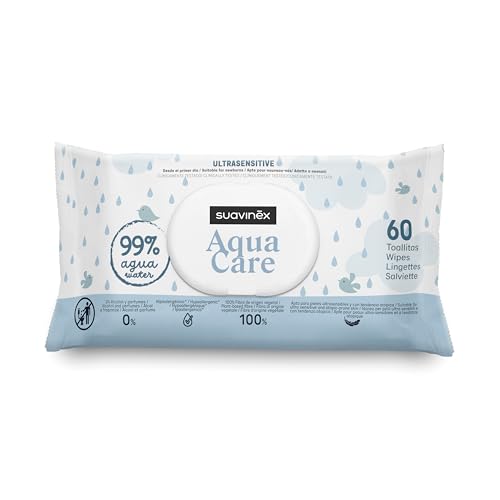 Suavinex, Pack 60 Toallitas Aqua Care para Bebés, Toallitas...