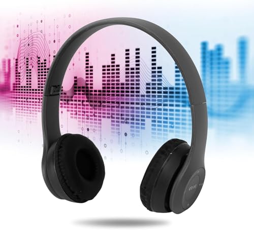 Image of AF4 Headset Multifunction Foldable Sports Headphone with HiFi Stereo Sound, Wireless Technology, and Ergonomic Design for Home Office Travel (Black)