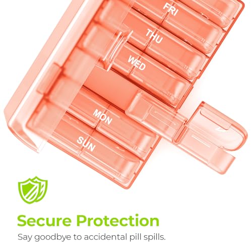 Image of AUVON Weekly Pill Organizer 2 Times a Day, One-Sided Opening, Easy to Use