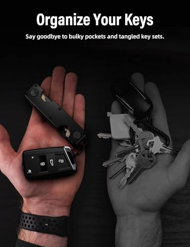 Image of Key Organizer Key Holder Compact Key Case Minimalist Metal Key Chain Key Holder for Keychain Secures 8-10 Keys EDC
