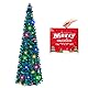 N&T NIETING Faltbarer Pop-Up-Weihnachtsbaum, 1,5 m, Pfauenblau, Lametta, Küstenurlaub, Weihnachtsdekoration für Zuhause und Büro