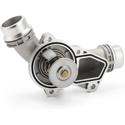 Upgrade Aluminium Thermostat Housing Assembly Compatible with BMW 323 325 328 330 525 528 530 X3 Z3 Z4 X5 1999-2006 - Replaces 11537509227 11531437040 11531436823