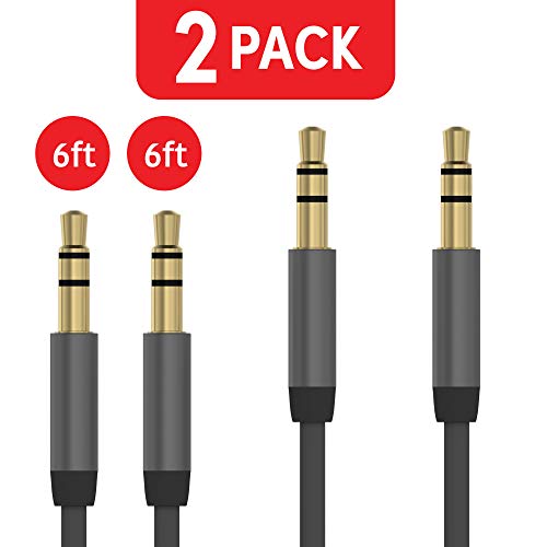 Aux Cable 3.5mm Audio Cord for Car (2 Pack) by TalkWorks | 6ft