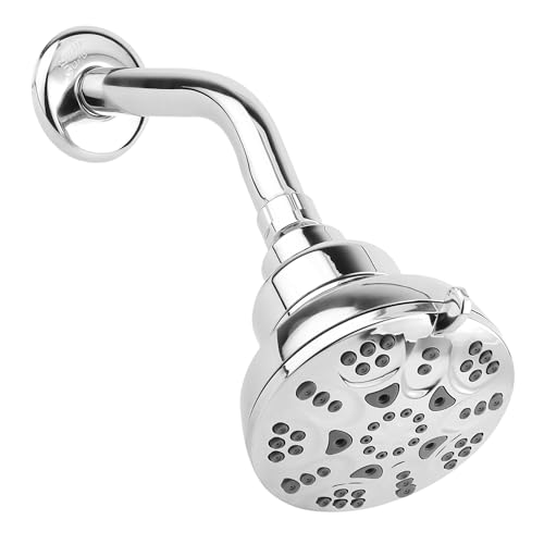 Image of BATH GURU ABS High-Performance Shower Head with Filter, 5 Function Modes, Water Softener for Hair and Skin Protection Filter Shower Head for Bathroom Chrome Plated (Head Only)