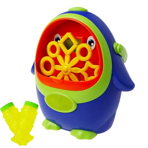 Soplador automático de burbujas, máquina de burbujas - máquina automática de fabricación de burbujas,fabricante de soplador de burbujas en forma de pingüino para niñas, niños y adultos