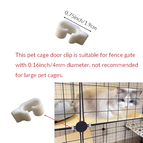 Image of 60 Pcs Detachable Pet Cage Door Clip, Plastic Lock Snap Cat Fence, White Rabbit Cages Connector Clamp for Small Pet Bird Hamster Cage