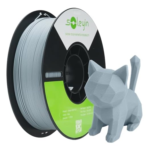 SOLEYIN Filamento PLA 1,75 mm per Stampanti 3D, Filamento Ultra PLA Veloce, 1 kg (2,2 libbre), Precisione Dimensionale +/- 0,02 mm, Alta Velocità 30-300 mm/s(#Grigio)