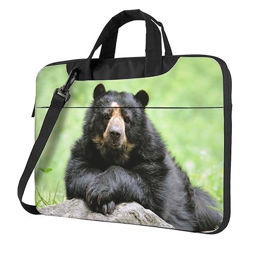 Sac ordinateur portable au design imprimé ours noir et grand volume