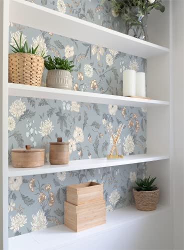 Hopepak 15.3''X394'' Floral Peel And Stick Wallpaper Leaf Floral Contact Paper Vintage Self Adhesive Wallpaper Removable Wallpaper Flower Home Decorative Wall Paper For Bedroom Cabinets #TOP5
