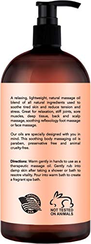 New York Biology Clementine and Jasmine Massage Oil - 100% Natural Ingredients - Sensual Body Oil Made with Essential Oils for Muscle Relaxation and Deep Tissue - 9 oz - Thumbnail 3