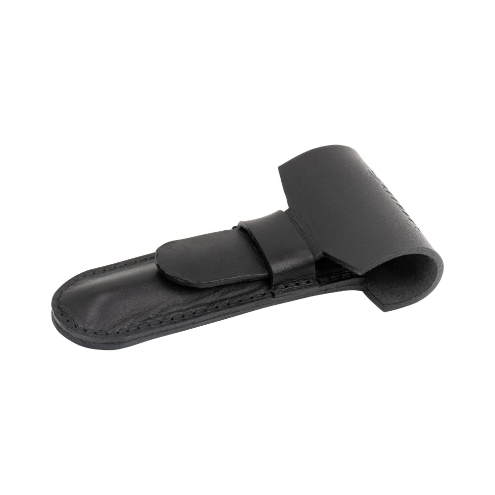 MERKUR Leather Razor Case - Black Cowhide, Fits All MERKUR Razors Except 24001, Up to 110 mm
