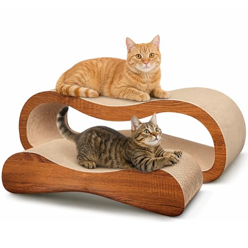 2 in 1 Cat Scratch Pads Large Scratcher Board for Scraching & Napping 100% Recyclable&Reversible Cat Scratchers for Indoor Cats Scratching Pad Couch Lounger Cardboard