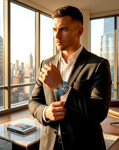 Image of V2A Impact-KUBIX 5410 Analog-Digital Watch for Men | Trendy Tonneau Shape | Bold Fashion Performance Watch with 3 Time Zones, Countdown, 50M Water Resistance, Alarm & Stopwatch