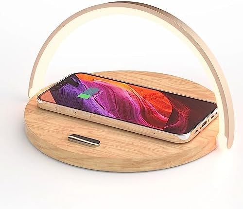 Luminária de Mesa Led com Carregador sem fio e Suporte para Celul...