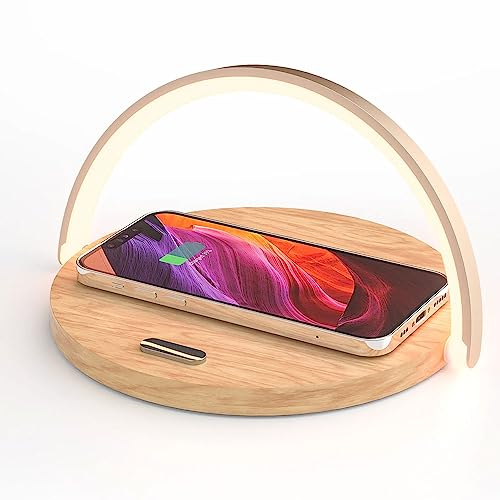 Luminária de Mesa Led com Carregador sem fio e Suporte para Celul...