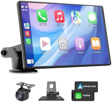 Wireless Carplay and Android Auto Screen for Car, 7" HD Portable ...
