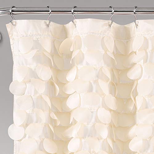 image for Lush Decor Lillian Shower Curtain | Textured Shimmer Circle Design Bat