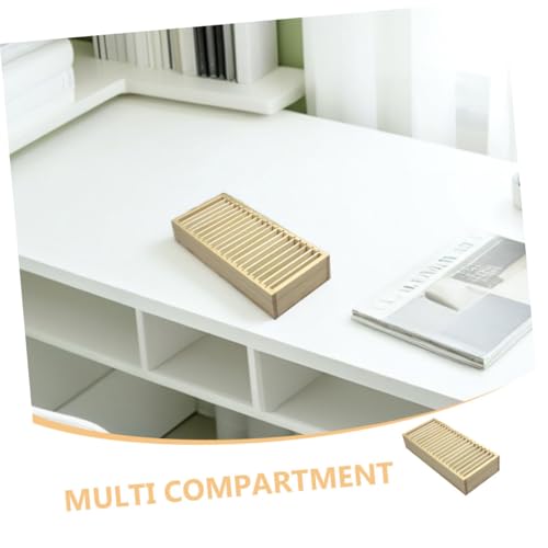 Boîte de rangement en bois pour cartes de visite à compartiments bureau