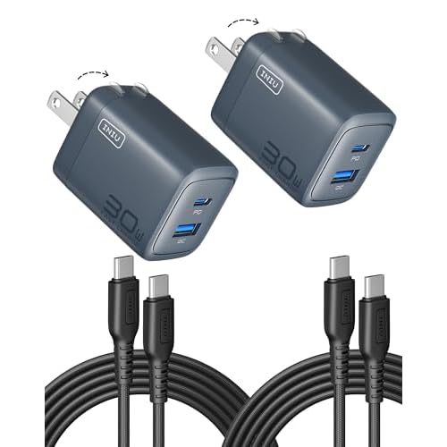 INIU 30W USB-C Charger 2-Pack – PD QC 3.0, Foldable Plug