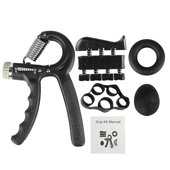 JAMBUVANTI Gripper, Gripper Set, Black Adjustable Hand Grip Strengthener Set of 5 Pcs, Hand Grip for Women-Men, Finger Exercise Power Hand Grippers