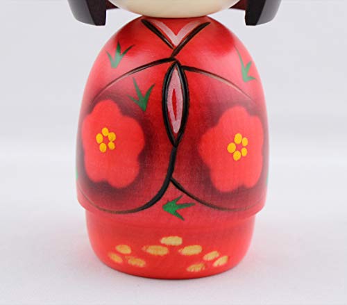 Muñeca Kokeshi Kyoohoo Japanese Hohoemi 15.4 cm miniatura 3