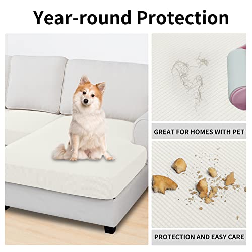 Image of Easy-Going Stretch 4 Pieces Couch Cushion Covers for Sectional Sofa L Shape