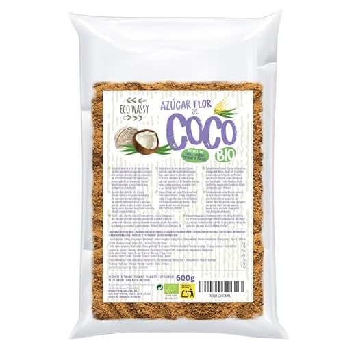 Azúcar De Flor de Coco Organico | Azúcar Bio, Sin Gluten. (600Gr) 100% Natural Y Con Bajo Índice Glucémico. Azucar Ecológico, Apto Vegano.