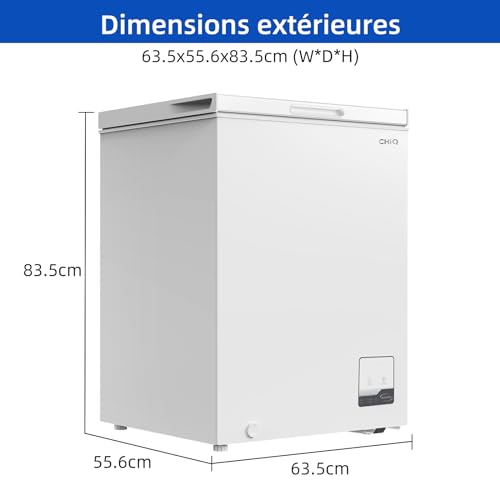 CHiQ Congélateur Coffre 142L Inverter Congélation Rapide Blanc (FCF142DE) – vue 4