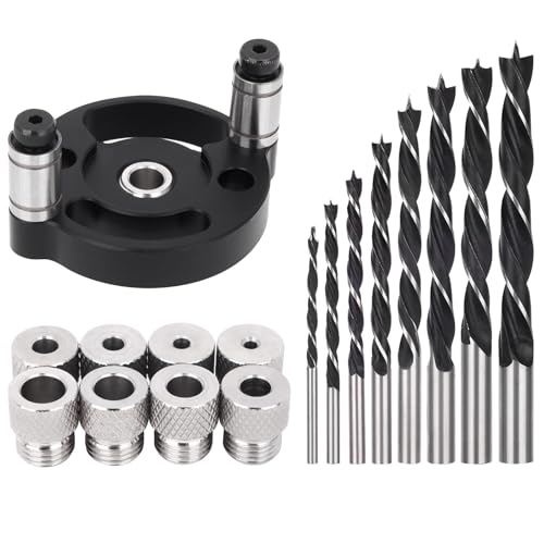 Image of Woodworking Hole Drill Positioner Locator,Self Centering Doweling Jig, (Black)