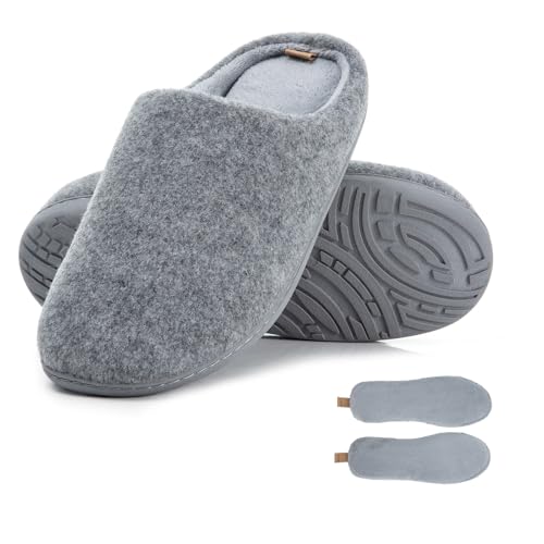 Women & Men's Hige Resilience Foam Slippers - Indoor Cozy House Slip-on with Two Pairs of Replaceable Insoles Shoes