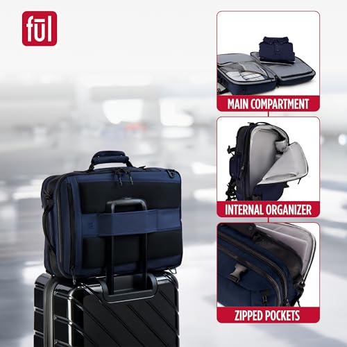 FUL Ridge Collection 18 Inch Laptop Backpack, Cruiser Padded Computer Bag for Commute or Travel, Navy, One Size4