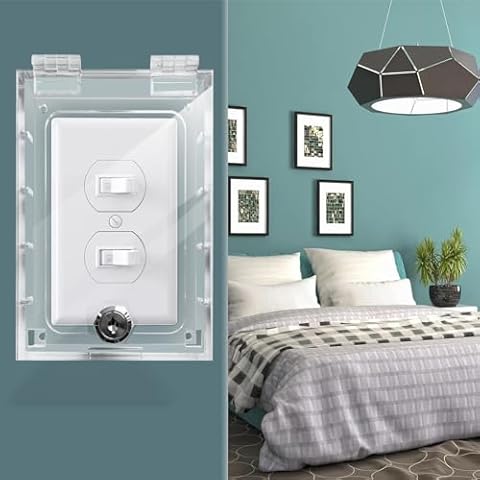 groword Switch Cover,Baby Proof Light Outlet Covers,Child Safety Switch Plate Guard,Wall Plug Box,Kids Electrical Protector Box Fits All Outlet 4.95" H X 3.35" W X 1.77" D or Smaller (1 Pack) Cover