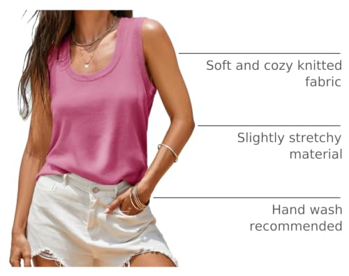 Image of Saodimallsu Women's Ribbed Knit Sweater Vest | Fashion U Neck,Pullover, Boho,Casual Knit,Beach Vacation Outfits
