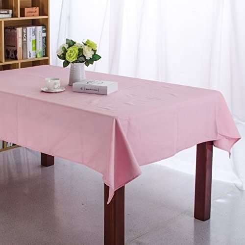 3NH® Solid Color Orange Pink Blue Rosered Dining Tablecloth Canvas Cotton Table Cloth Picnic 0Utdoor Coffee Party Wedding Table Cover (140X200Cm, Pink) : 140X200Cm, Pink