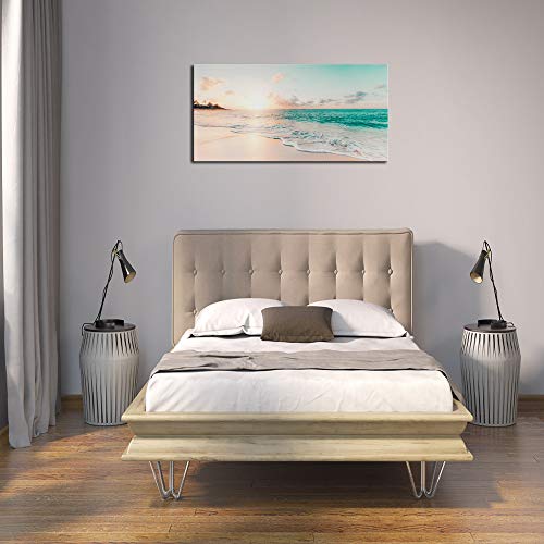S73850 Wall Art Canvas Prints Beach Sunset Ocean Waves Nature Pictures Painting Canvas Paintings Ready To Hang For Home Decorations Wall Decor #TOP1