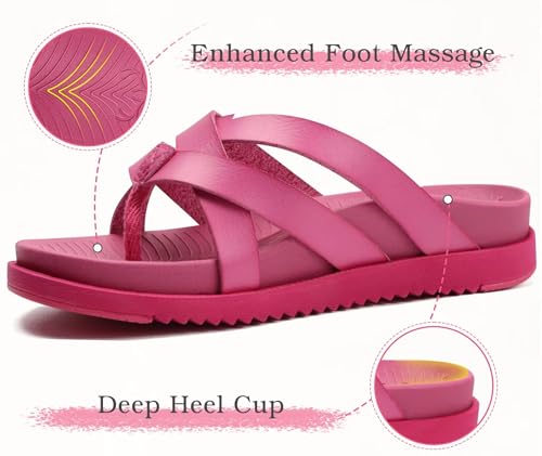 Image of KuaiLu Womens Dressy Orthotic Flip Flops Trendy Comfortable Cushion Recovery Walking Criss Cross Thong Sandals Lightweight Yoga Foam Summer Slides with Plantar Fasciitis Arch Support