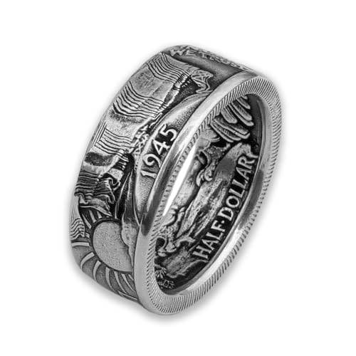 Handcrafted Morgan Dollar Coin Ring for Men, Vintage Wedding Band, Artisan-Crafted Personalized Jewelry, Antique US Coin Ring Gift for Him, Unique Retro Punk Accessory