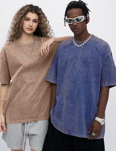 Image of Arssm Men Oversized T Shirts Vintage Tee Loose Fit Short Sleeve Casual Streetwear Baggy Washed Unisex Tops