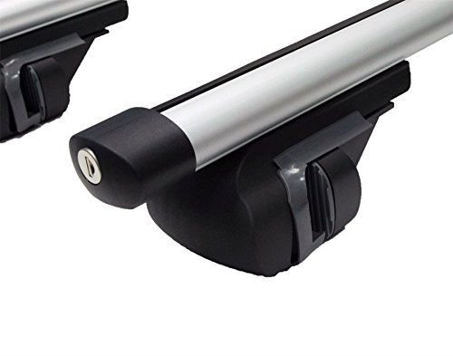 UKB4C Locking Universal Roof Bars Pair to Fit Cars with Raised Running Rails Aluminium - Image 8
