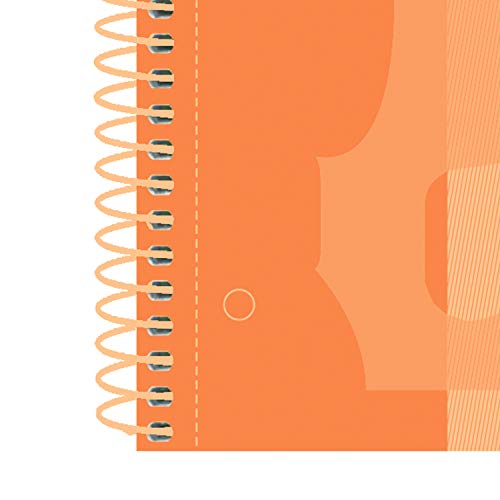 Oxford Europeanbook 1, mikroperforiert, extra harter Einband, Spiralbindung, A4+, kariert, 5 x 5, pfirsichfarben,