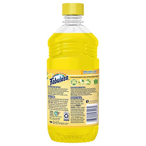 Fabuloso All Purpose Cleaner, Lemon, Bathroom Cleaner, Toilet Cleaner, Floor Cleaner, Shower And Glass Cleaner, Mop Cleanser, Kitchen Pots And Pans Degreaser, 16.9Oz (Pack Of 24) (Mx06285A) #TOP3