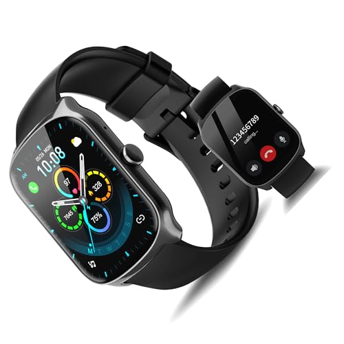 STECEi Smartwatch Herren Damen, 1,85'' HD Touchscreen Smart Watch mit Bluetooth Anrufe, 110+ Sportmodi Fitnessuhr mit Herzfrequenz Schlafüberwachung Schrittzähler, IP68 Wasserdicht, Tiefschwarz