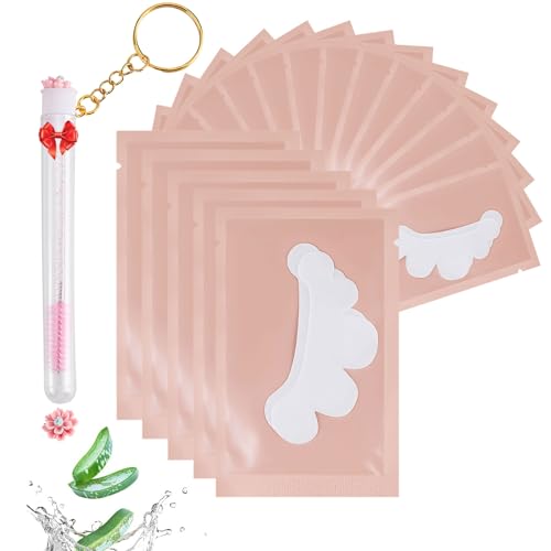 100 Pairs Under Eye Gel Pads for Eyelash Extensions Lint-Free Disposable Eye Patches for Lash Extension Kit Smooth & Easy to Apply (Pink 50Pairs)
