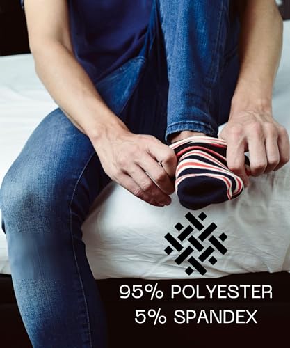 JAMES FIALLO Men's 10 Pairs Classy Extra Lightweight Colorful Patterned Low Cut Size 10-134