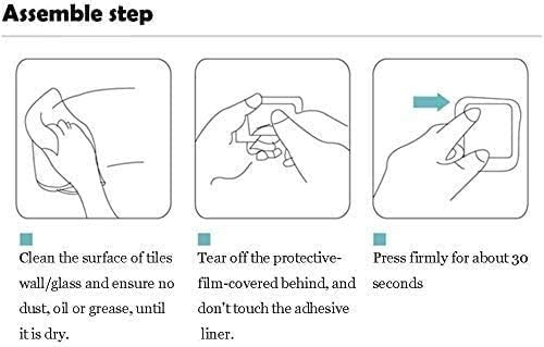 Miniatura 6 de YIGII Ganchos adhesivos para toallas, ganchos de pared negros para baño y cocina, ganchos resistentes, paquete de 4, acero inoxidable