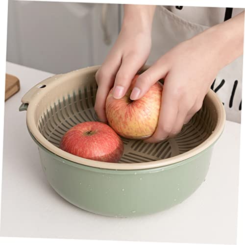 Cesta colador plástico doble capa para frutas y verduras miniatura 3
