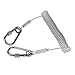 Inzopo 1.6M Retractable Steel Wire Coiled Lanyard Extend Rope with Lock Carabiners